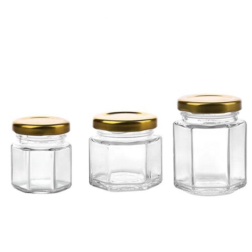 Glass Hexagonal Jar