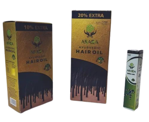 Hair Oil Packaging Box - Paper, Single Phase 2 Ply, 115 GSM, Multi Color, Textured Coating | Printed Design, Durable, Versatile Usage