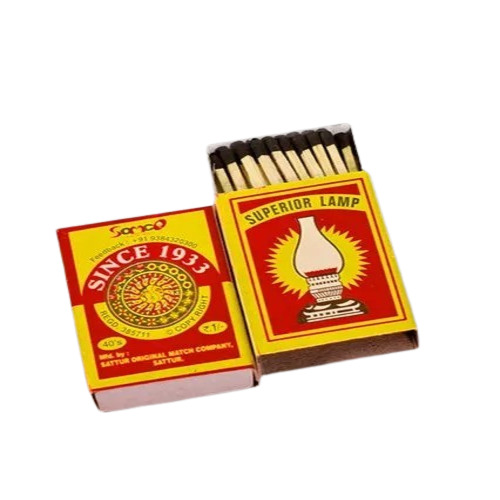 Light Match Boxes - Wooden Material, 49 X 35 X 12 Mm Size | Brown Match Head Color, Ideal For Home Lighting And Smoking