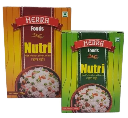 Nutri Food Packaging Box - 2 Ply Paper, Multi Color, 90 GSM Textured Coating | Disposable Offset Printing for Food Applications