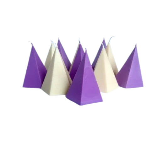 Scented Pyramid Soy Wax Candles - Multicolor, Handmade With Cotton Wick For Home Decoration, Parties, And Religious Activities