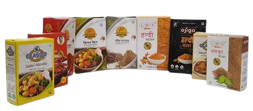 Spice Packaging Box - Corrugated Paper, Multi Color, Textured Coating | Ideal for Offset Printing and Sustainable Spice Storage