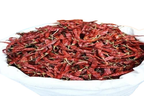 Teja Dry Red Chilli - 25 Kg PP Bag Organic Variety with 8% Broken Chilies Spicy Taste for Supermarket Quality