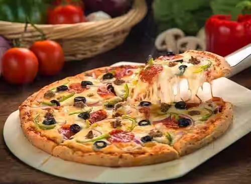 Veg Pizza - Soft, Fluffy Crust Base, Rich Tomato Sauce, Melted Cheese Topping | Loaded with Fresh Vegetables, Customizable Veggie Options, Crispy Perfection