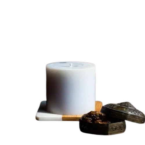 White Pillar Candles - Handmade Multicolor Scented Wax Candles | Ideal for Home Decoration, Parties, and Religious Activities