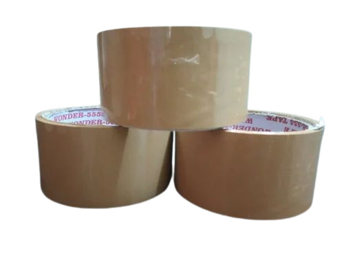 Brown Bopp Packaging Tape - Durable Bopp Material Customized Size Fine Finished Rubber Adhesive Single Sided