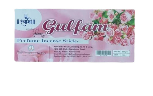 Gulfam Incense Sticks - Bamboo, 22 cm, Brown | Sandalwood Fragrance, 20 Minutes Burning Time, Easy to Clean, Eco-Friendly, Indian Worship Use