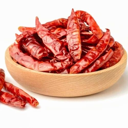 Guntur Dry Red Chilli - Dried, Without Stem, 6 Months Shelf Life | Gluten Free, Spicy Taste, Loose Packing
