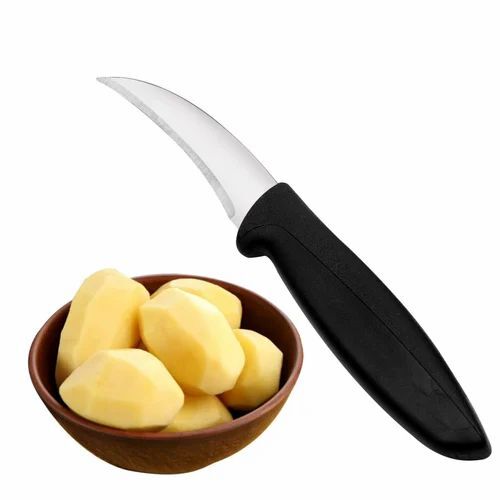 Kitchen Peeling Knife - Stainless Steel & Plastic, Customized Size, Black Color, Ideal for Home & Restaurant Use