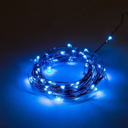 Led Decorative Lights - Steel Material, 20m Length, Blue Flickering Light Color, Infrared Connectivity, Remote Control, Outdoor Use
