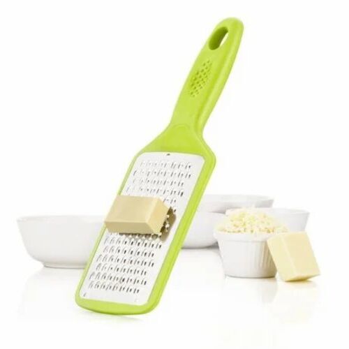 Plastic Cheese Grater - Stainless Steel Blade, Customized Size, Green and Orange Colors | Lightweight 100 gm Plastic Body