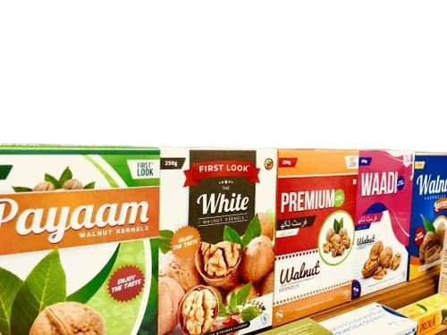 Printed Dry Fruits Packaging Box - Cardboard Material, 250 Gms Capacity, Rectangular Shape, 1 Compartment, Multi Color Printed Design | Ideal for Dry Fruits Packaging