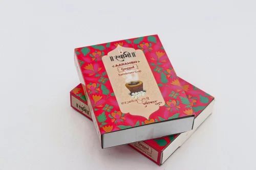 Swami Arambh Guggul Sambrani Cup - Wooden Material, 30 Minutes Burning Time, Brown Color | Eco-Friendly, Easy to Clean, Indian Incense for Worship