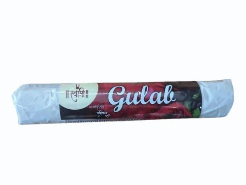 Swami Gulab Incense Stick - Bamboo Material, 8 Inch Length, Black Color | 20 Minutes Burning Time, Eco-Friendly, Easy to Clean, Indian Style