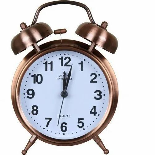 Vintage Alarm Clock - Brass Material, Round Dial Shape, Copper Color | Customized Size, Multi-Color Features, Decorative Packaging