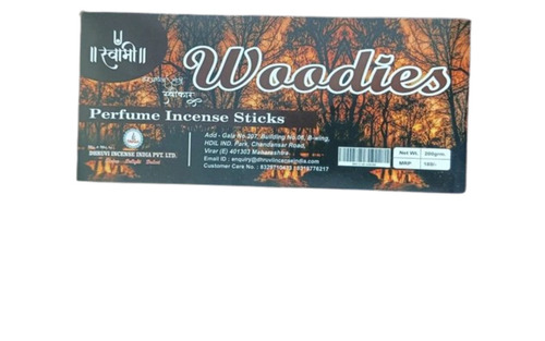 Woodies Incense Sticks - Bamboo Material 22 cm Length Brown Color | Eco-Friendly Sandalwood Fragrance 20 Minutes Burning Time Indian Style