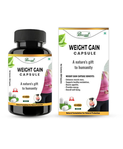 Ayurvedic Weight Gain Capsules - Medicine Grade, Personal Use | Dosage as per Prescription Required, Easy-to-Swallow Capsules