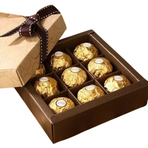 Chocolate Packaging Boxes - Corrugated Paper, 11-20 In Length x 11-20 In Width x 1-10 In Height, Multi Color, Square Shape, 4-6 mm Thickness