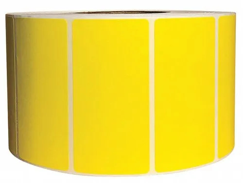 Colored Barcode Sticker - Paper Material Rectangle Shape Yellow Color | Durable Eco-Friendly Solvent Adhesive For Labelling