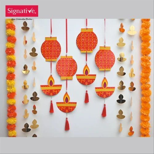 Diwali Wall Decoration Hanging - Handmade Multi-Color Paper Lantern | Eco-Friendly Halogen Lighting Fluorescent Source Festive Design