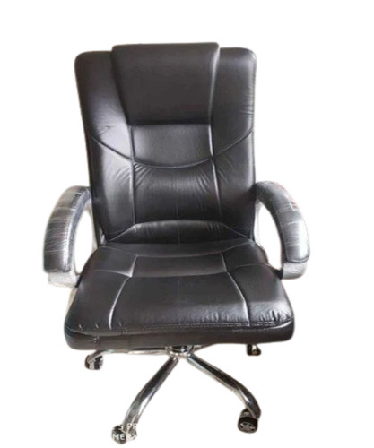 Executive Office Chair - Leather Material, 18x20 Inches, Black Color | Modern Design, No Assembly Required, Durable, Easy to Clean, Hygienic, Rust Proof, 1 Year Warranty