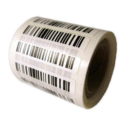 Glossy Printed Barcode Labels - Eco-Friendly Printed Design, Solvent Adhesive, Rectangle Shape in White and Black | Ideal for Product Labeling