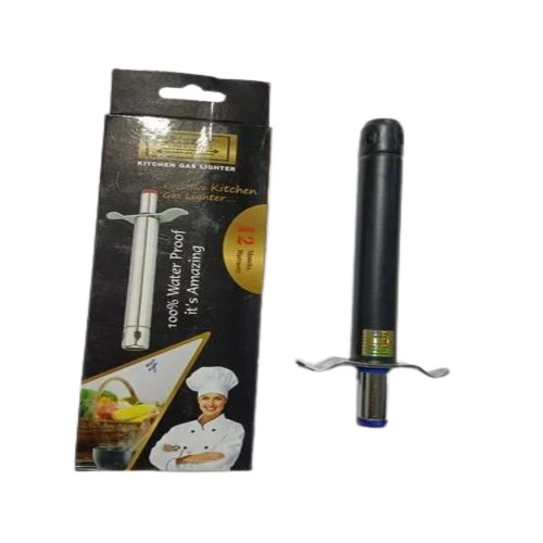Kitchen Gas Lighter - Stainless Steel, Manual Operation, Black Color | Ideal for Canteens, Hotels, Restaurants, Customizable Size