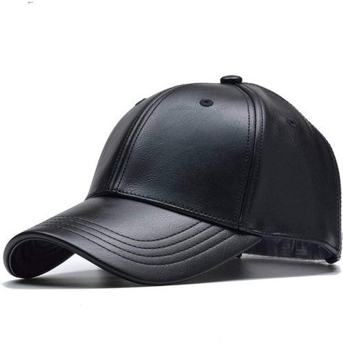 Leather Caps - Leather, Free Size, Black and Brown | Stylish Design, Soft Comfort, UV Protection, Adjustable Strap, Perfect for Casual and Formal Wear