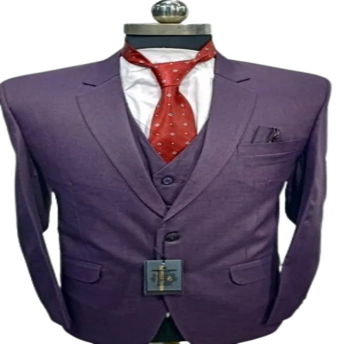 Men Purple Cotton Blazer