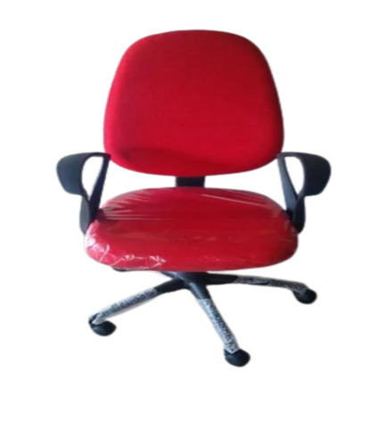 Mesh Back Office Chair - Iron Frame, Black Fabric Upholstery | Modern Design, Arm Included, Easy to Clean, Durable, 1-Year Warranty