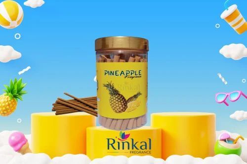Pineapple Dhoop Sticks - Wood, 4 Inch Length, Brown Color | 35 Minutes Burning Time, Eco-Friendly, Easy to Clean, Indian Incense for Worship