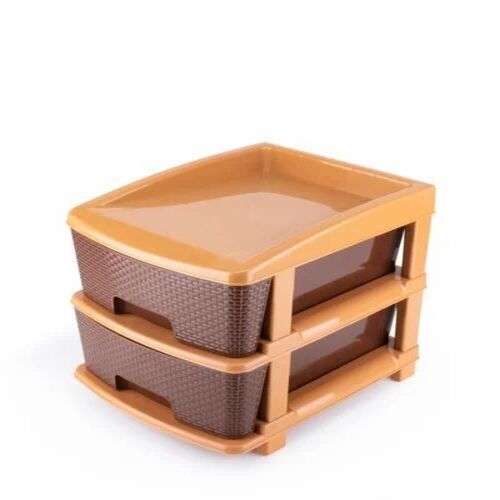 Plastic Drawer Rack - 6 Compartments, 5 Shelves, Brown Color, Made from Durable PP Plastic | Customizable Size, Ideal for Organized Storage