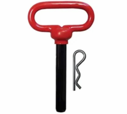 Red Handle Hitch Pin - Mild Steel 6 Inch Size Polished Finish | Durable High-Pressure Solid Hardness