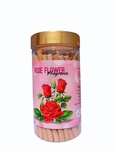 Rose Dry Dhoop Sticks - Wood, 4 Inch Length, Brown Color | Eco-Friendly, Easy to Clean, 35 Minutes Burning Time, Indian Incense Fragrance