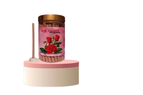 Rose Flower Dhoop Stick - Wood, 4 Inch Length, Brown Color | 35 Minutes Burning Time, Eco-Friendly, Easy to Clean, Indian Incense for Worship