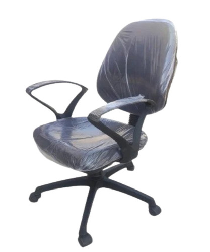 Rotating Executive Office Chair - Leather, 18x20 Inches, Matte Black | Durable, Easy to Clean, Hygienic, Rust Proof, No Assembly Required, Modern Design