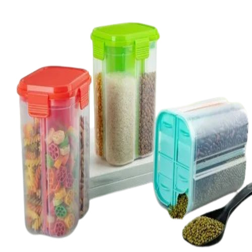 Plastic Food Storage Containers - 3 Pcs Set, 200 gm Capacity , Multicolor Design for Kitchen Use