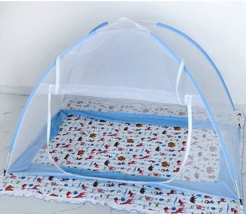 Baby Mosquito Net - Polyester Bed Box Net, White Color for Kids | Outdoor Use, Full Size, Doorless Design