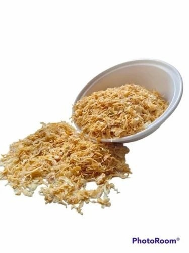 Dehydrated White Fried Onion - 1 kg, A Grade Quality, Brown Color, 25 mm Size | Shelf Life of 6 Months, Store in Cool and Dry Place