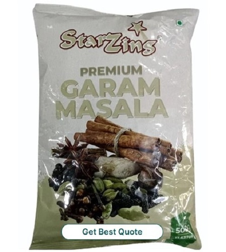 Garam Masala 500 Gm Pack - Powder, Brown Color | Enhance Flavor in Dishes, Long Shelf Life, Hygienically Packed, Quality Tested