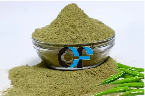 Green Chilli Powder - 1 Kg, Green Color, A Grade | Powder Form, 12 Month Shelf Life, Store in Cool and Dry Place