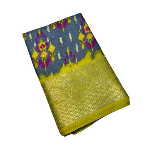 Ladies Ikkat Sarees - Skin Friendly Multicolor Ikkat Fabric, Attractive Designs for Casual and Party Wear, Comfortable and Shiny Look