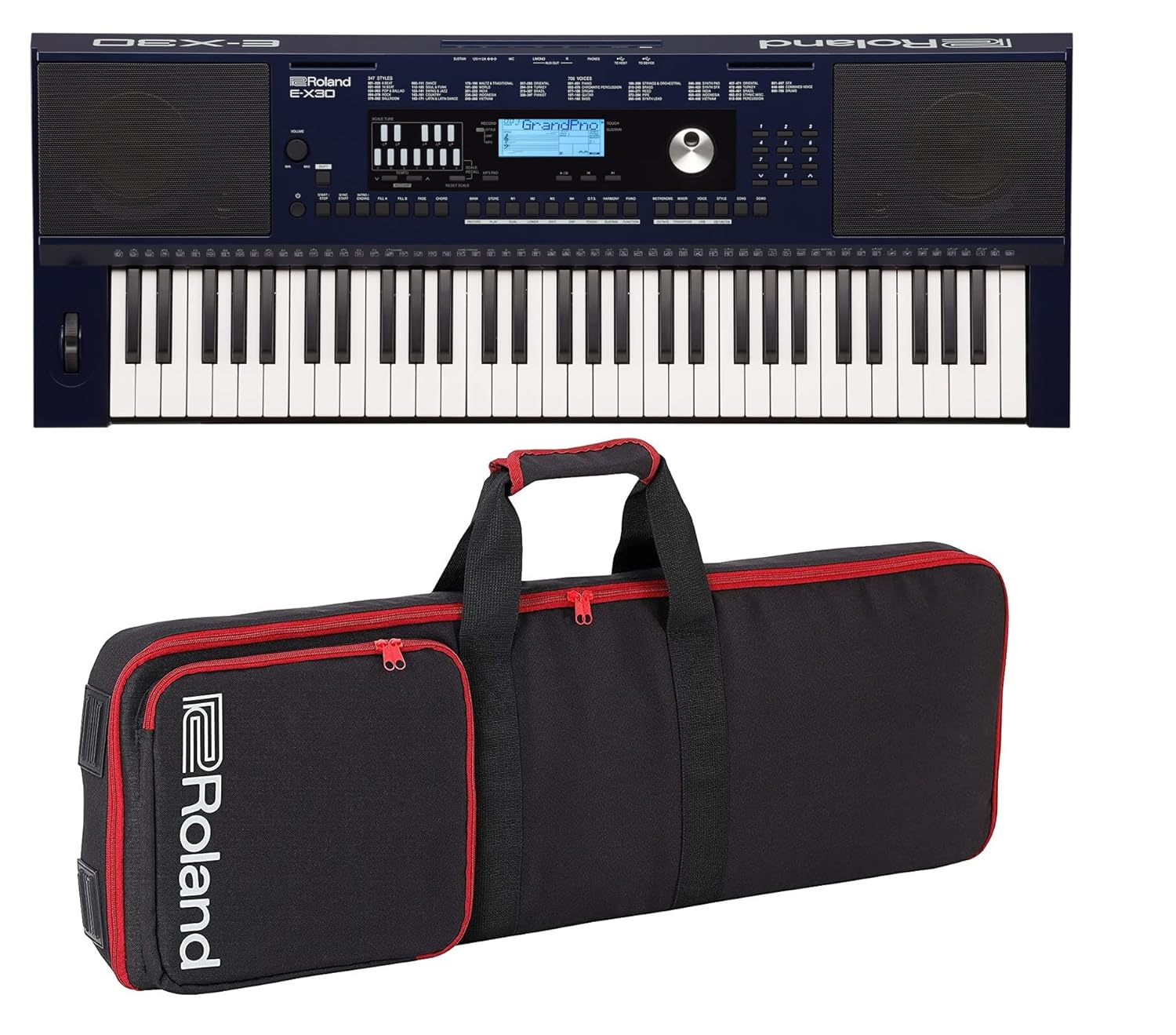 New Roland E-X30 Arranger Keyboard 61-keys with Carry Bag