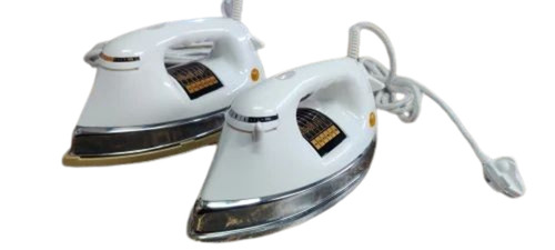 Plancha Electric Dry Iron - 750W Power, 220V Voltage, White Color | 1 Year Warranty, Indicator Light, Box Packaging, Good Quality