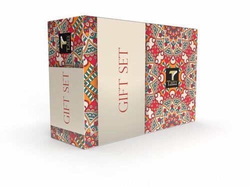 Printed Gift Packaging Box - 19.75x6x9.5 Inches, Multi-Color Paper, Disposable Design