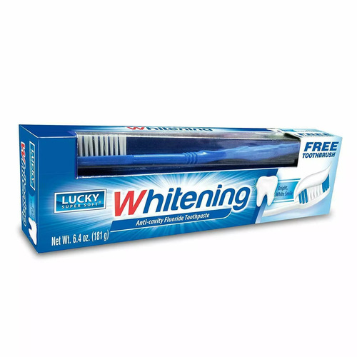 Toothpaste And Tooth Brush - Bristle Color: Bluewhite