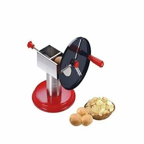 Vegetables Chipser - Plastic and Steel, Round Design in Red | Ideal for Canteens, Hotels, Restaurants with Customized Size Options