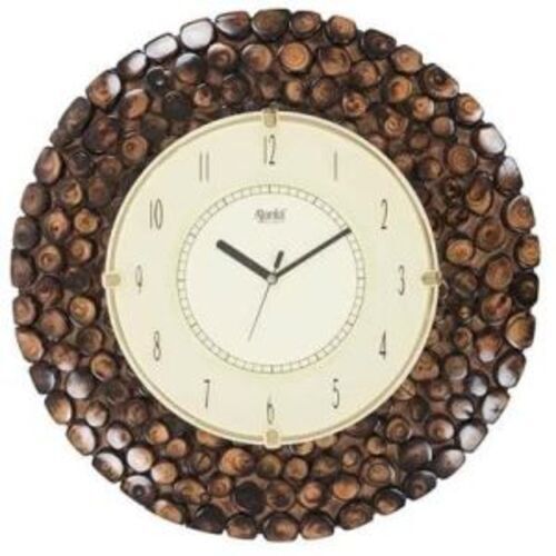 Wall Clock - Wooden Frame Brown Color Customizable Size | Multicolor Design for Home and Office Decoration