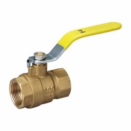 Brass Ball Valve - Durable 1/2 - 4 Inch Size Golden Polished Finish Yellow Handle Industrial Water Application