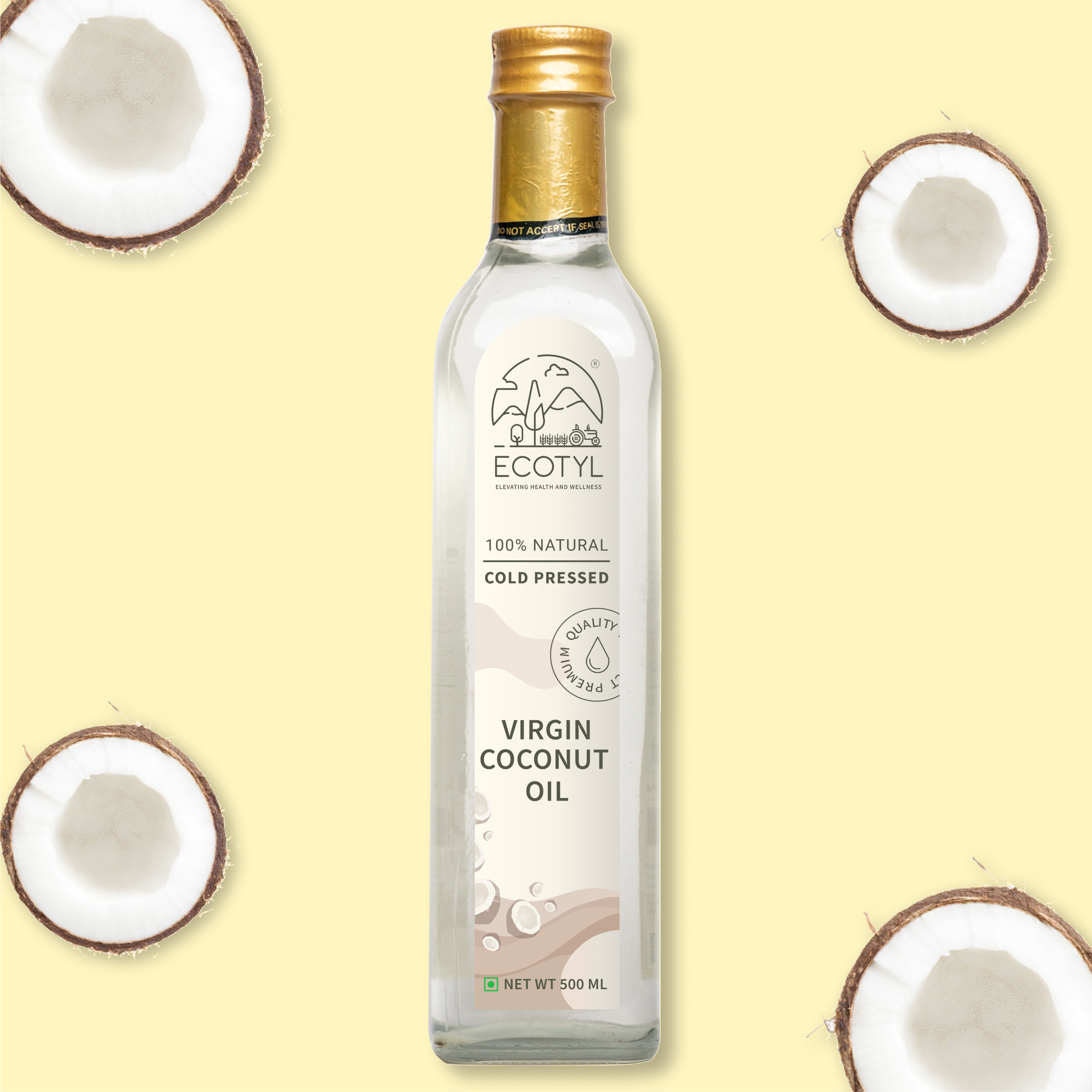 Premium Quality Cold Pressed Virgin Coconut Oil - 100% Pure And Natural, Organic Cold-Pressed, Ideal Carrier Oil for Cooking and Skin Applications